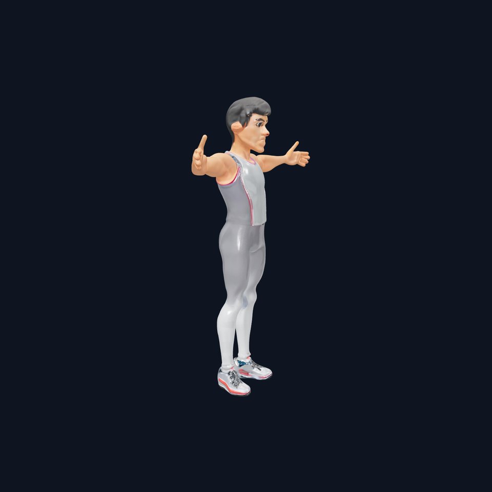 Athletic Male D Character Model Rigged and Animated